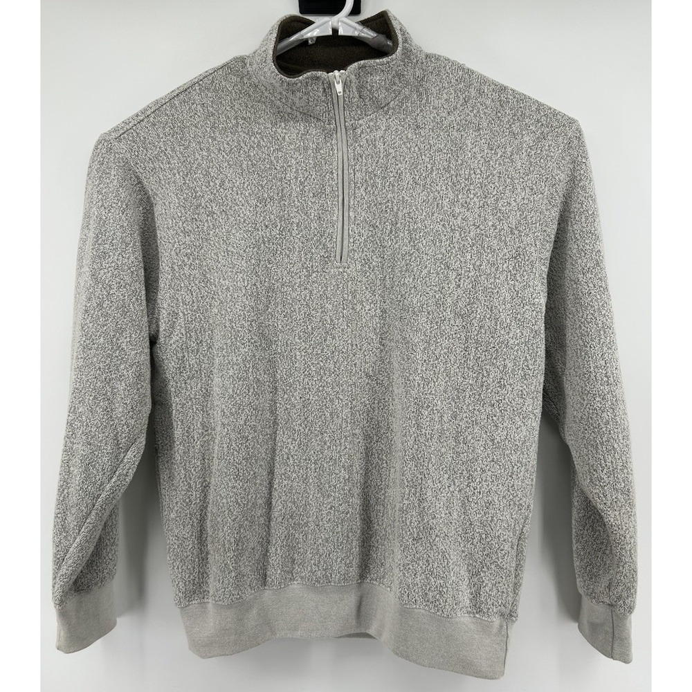 Orvis Long Sleeve Quarter Zip Sweater Grey‎ Mens Size Medium